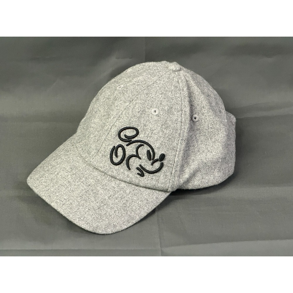 Disney Parks Mickey Mouse Gray Wool Blend Adjustable Baseball Cap Hat Adult